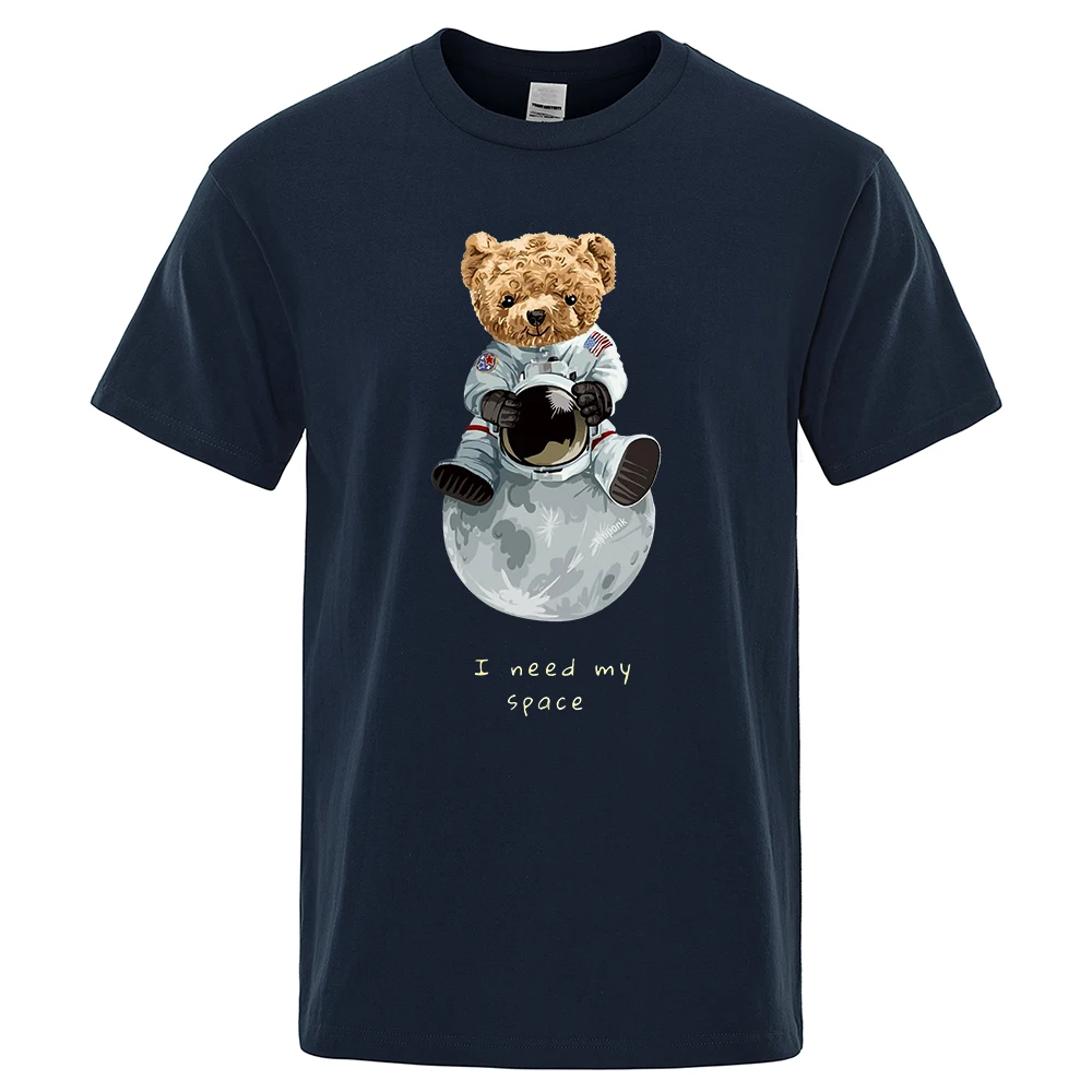 Ted Bear Imitates American Astronaut Men Women T-Shirts Loose T-Shirts Cotton Comfortable T-Shirt Oversized Tops Streetwear