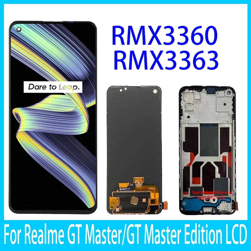 Origina AMOLED For Oppo Realme GT Master RMX3363 RMX3360 Display Screen Frame Touch Panel Digitizer For Realme GT Master Edition