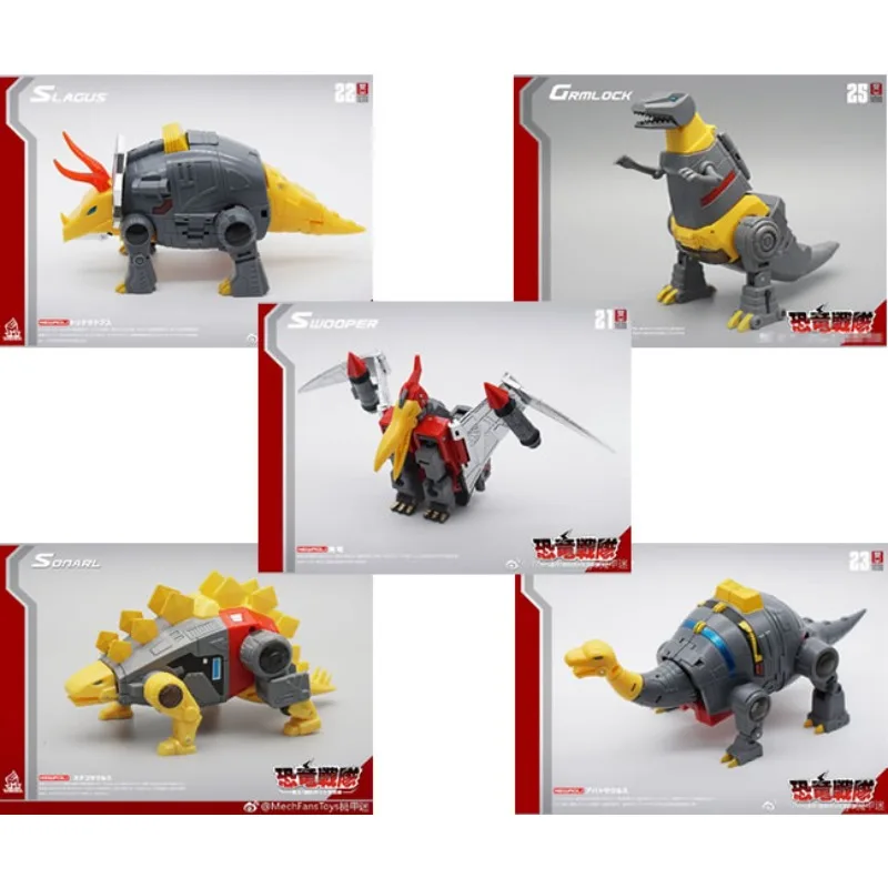 MFT Machine Dinosaur Troop 5w1 Transformation Toy Grimlock Sludge Slag Swoop Snarl Action Figure Toy Set