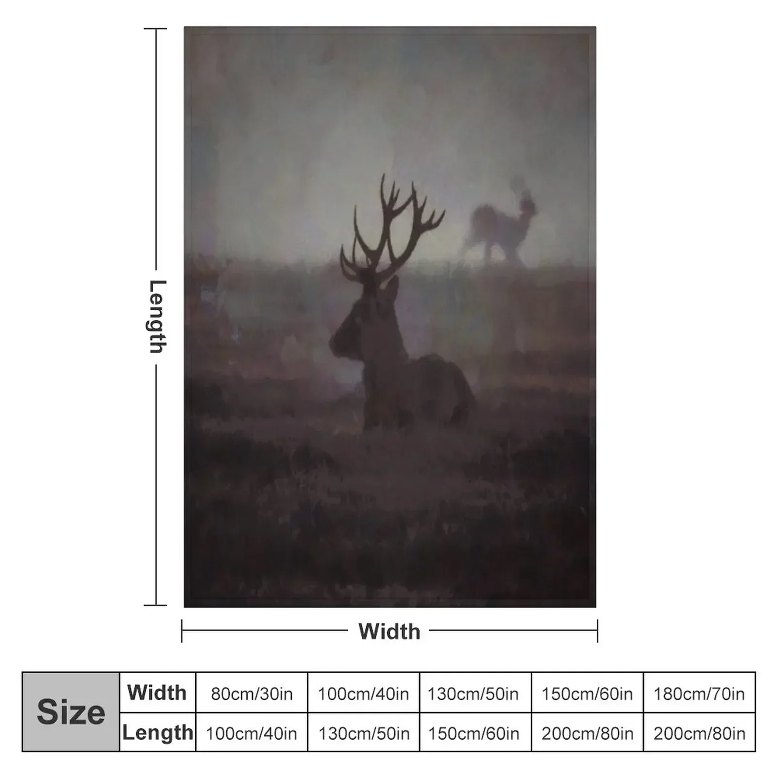 Artistic Misty Silhouette Of A Highland Stag Throw Blanket Hairys cosplay anime Soft Beds Luxury St Blankets