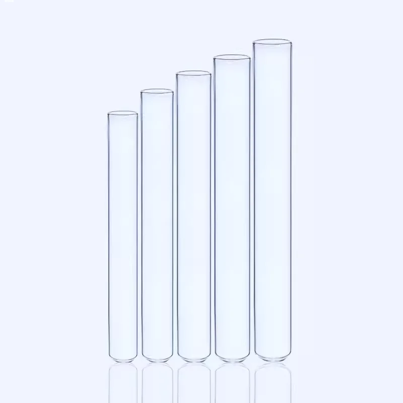 Tube à essai en verre à fond rond, matériau épais, bouche plate, résistant aux hautes températures, diamètre 12mm, 13mm, 15mm, 18mm, 20mm, 25mm, 30mm, 10 pièces