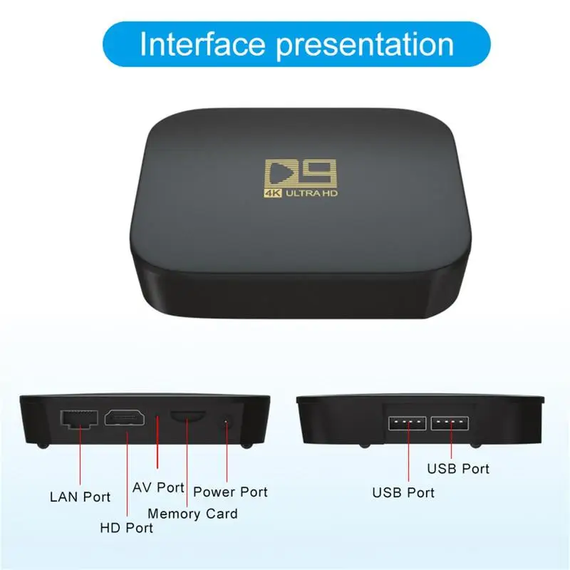 Global Version TV Box S 4K Ultra HD AndroidTV 9.0 HDR 8GB WiFi DTS Multi-Language Blue Tooth Smart 2.4G Box Media Player