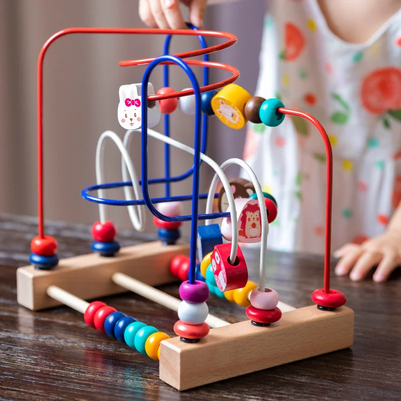 

Baby Early Education Toys Made of Large Wooden Animals Wrapped Around Beads To Enhance Intelligence and Stimulate Brain Function