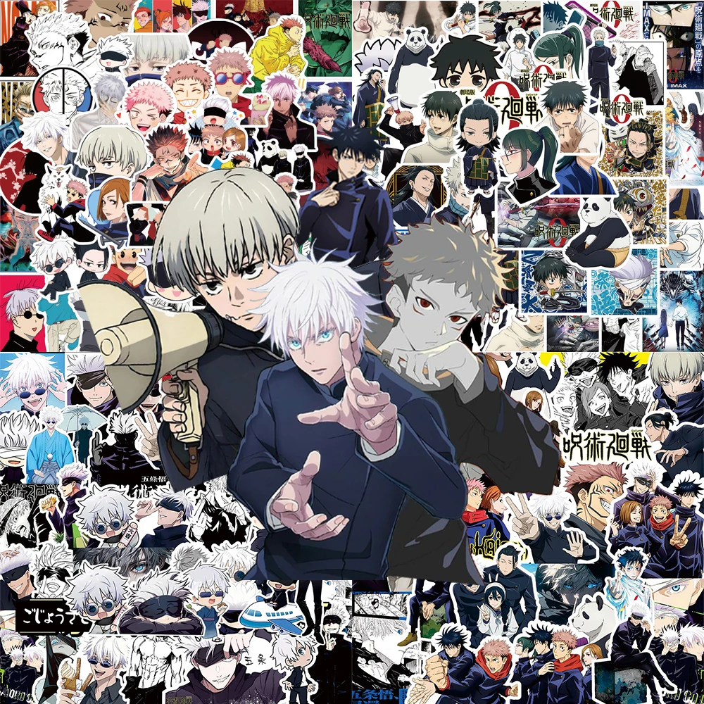 

50/100pcs Anime Jujutsu Kaisen Stickers Cartoon Graffiti Decals Skateboard Phone Luggage Laptop Cool Waterproof Kid Sticker Toys