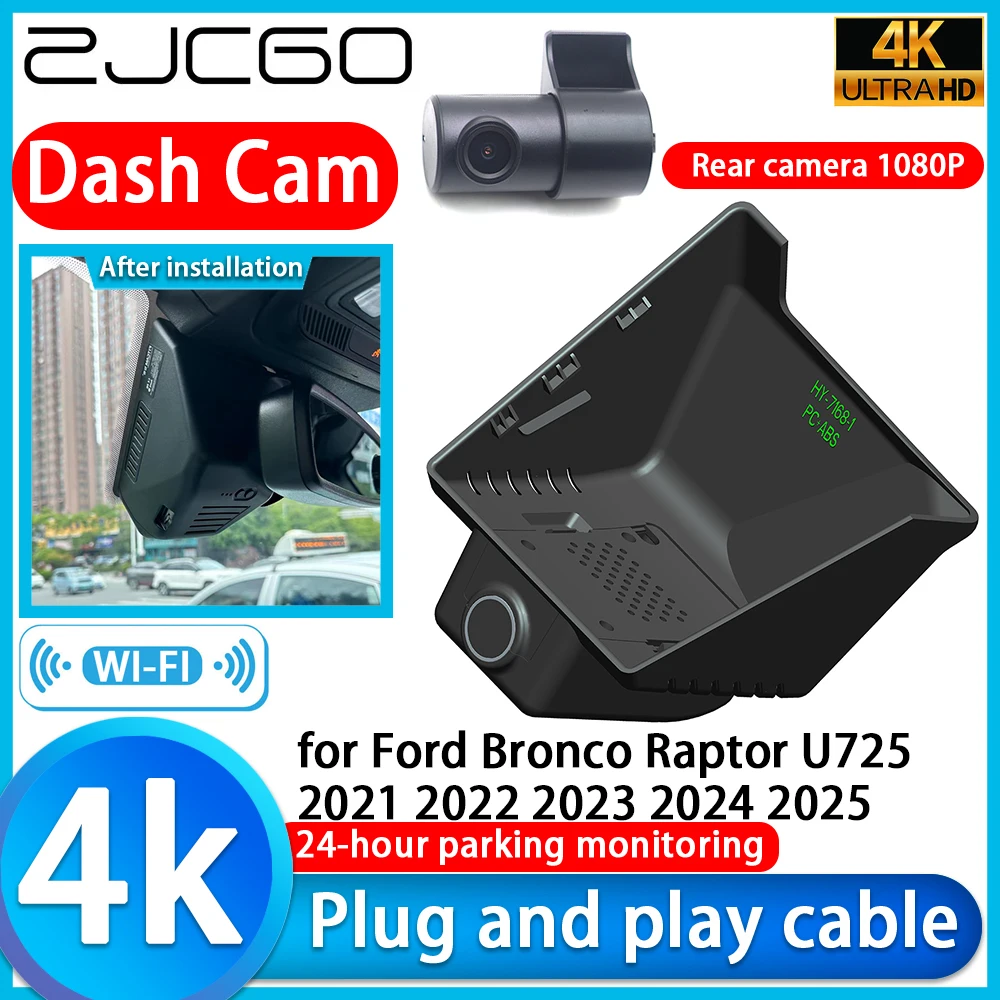 

for Ford Bronco Raptor U725 2021 2022 2023 2024 2025 4K DVR Dash Cam Car Camera UHD Sony Lens 24H Monitor Parking Video Recorder