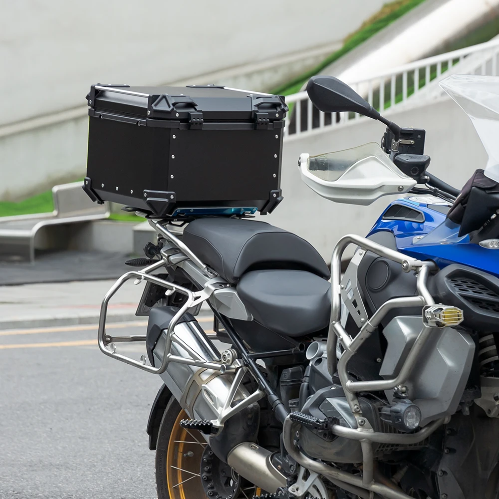 KEMIMOTO Motorrad-Topcase Universeller Aluminium-Koffer Motorrad-Heckbox 45L 55L 65L Wasserdicht mit Schloss & Rückenkissen – Detail 21