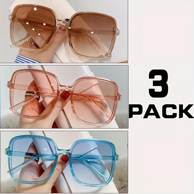 3-teilige Premium-Sonnenbrillen-Kollektion – UV400-Schutz, modisch für Damen und Herren, perfekt für Streetstyle und Autofahren