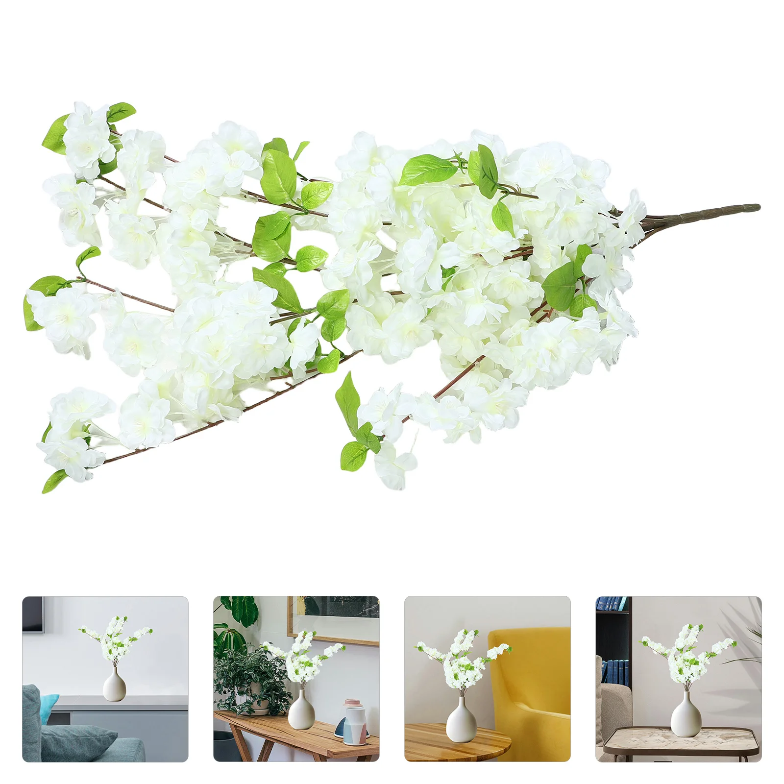 

High Realism Artificial Cherry Blossom Vines Silk Flowers for Home Decor Wedding Arch Versatile Resistant Shedding Deformation