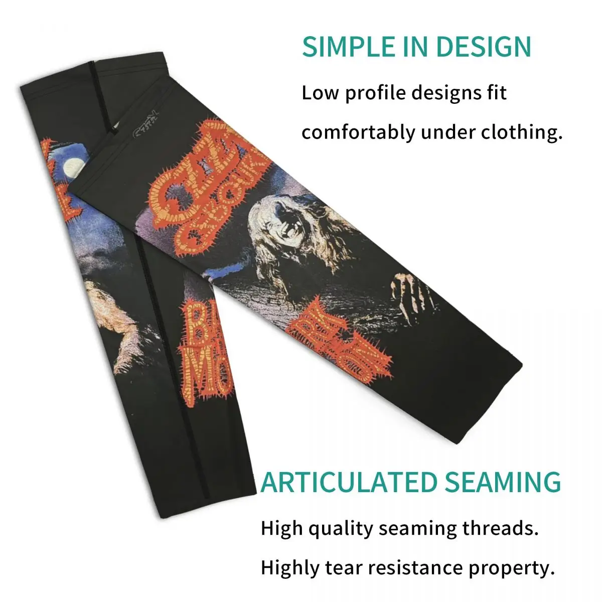 أكمام أذرع تبريد للرجال من Spencer's Ozzy Osbourne Merch للرجال والنساء للحماية من أشعة الشمس فوق البنفسجية وتغطية الوشم الرياضية والتبريد وركوب الدراجات