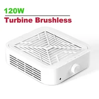 Removedor de polvo de uñas sin escobillas de turbina, aspirador de uñas de 120W de succión fuerte para manicura con filtro extraíble, velocidad ajustable