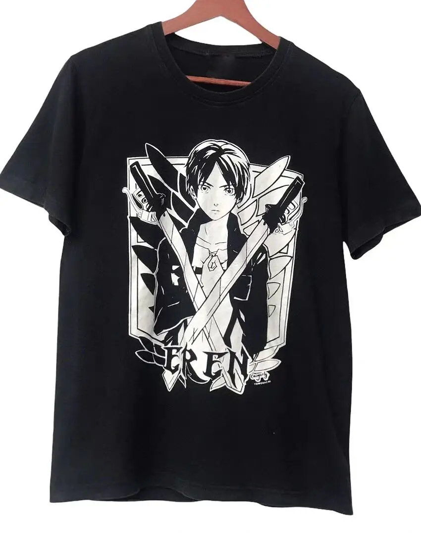 Attack on Titan Wings of Freedom 100% 코튼 여름 남성 반팔 티셔츠 야외 캐주얼 탑 스트리트 패션 남성 의류