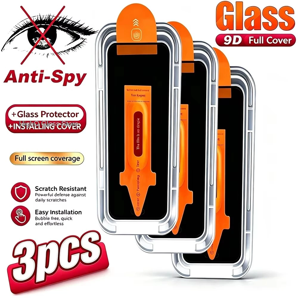 Dust Free Easy Install Privacy Screen Protector For Samsung A17 A56 A57 A18 A08 A07 A16 S26 S25 S24 S23 Ultra FE Tempered Glass