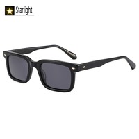 2026 Acetate Polarized Black Square Sunglasses Men Classic Retro Travel UV400 Glasses Women Trendy Handmade Outdoor Fashion Man