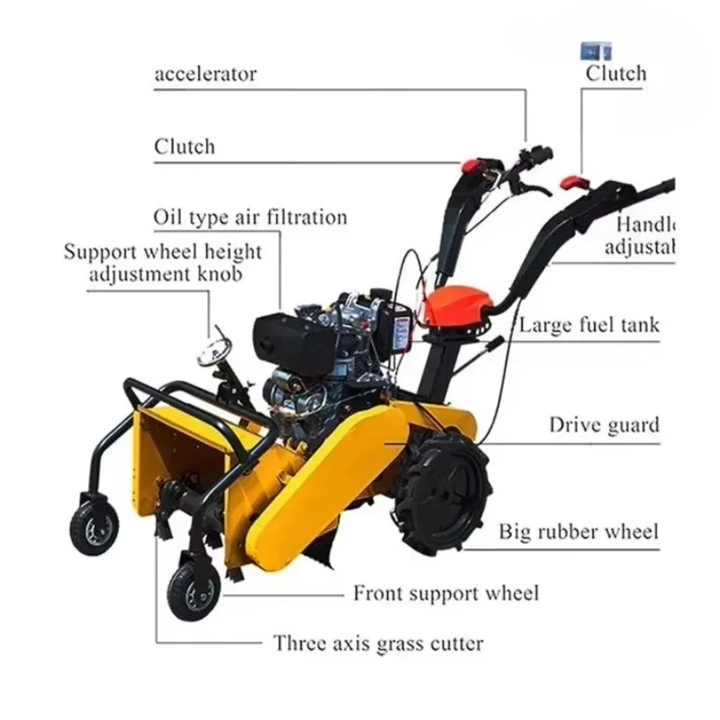 

Four Wheel Drive Mini Power Weeder – Portable Automatic Agricultural Weeding Machine & Rotary Tiller (More Models, Contact Us)