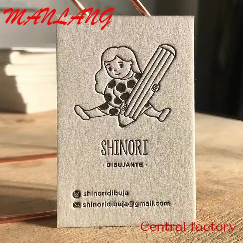 Custom  Custom Logo Printed Hot Stamping Carte De Visite Printing elegant gold foil embossed letterpress printing paper business