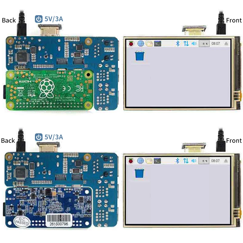 التوت بي صفر 2 واط الموز بي M2 صفر إلى RPI 3B لوح تمديد 4USB ميناء + RJ45 LCD مهايئ لشاشة إلى Pi 3B USB HDMI-متوافق