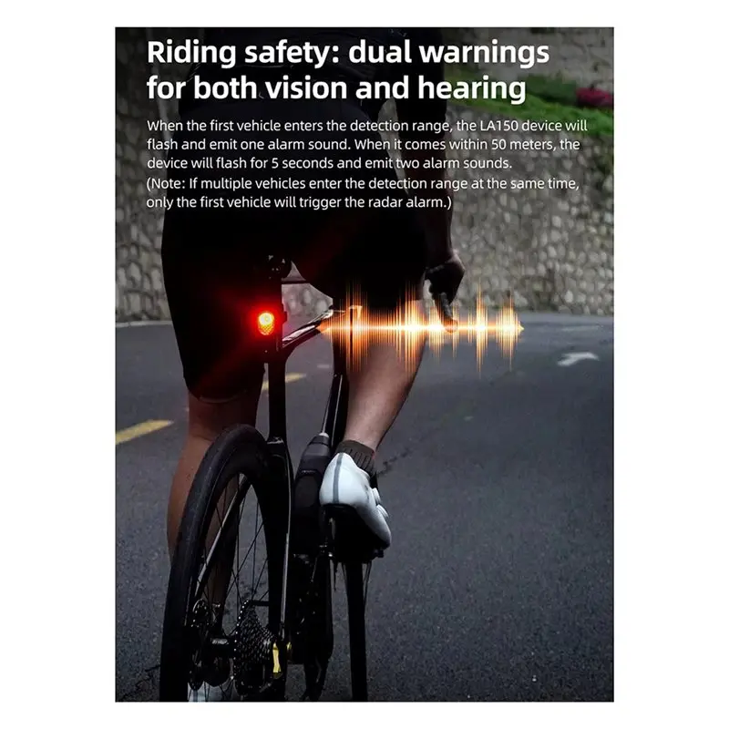 [nuovo-abkg】-la150-luce-posteriore-per-bicicletta-con-radar-segnalazione-frenata-ipx6