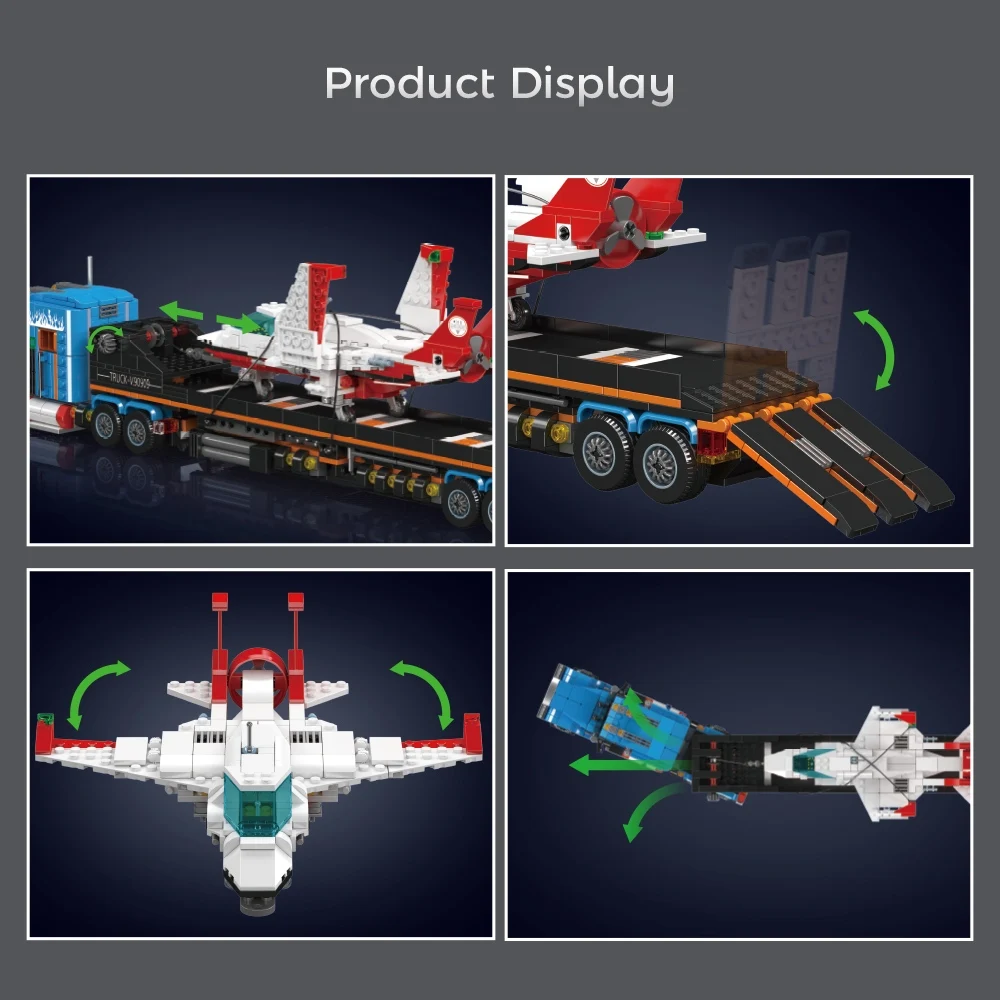 MOULD KING 24090 Flugzeugtransporter-Modell Baustein-Set MOC Konstruktions-Bausteine Spielzeug Geschenk für Erwachsene und Kinder