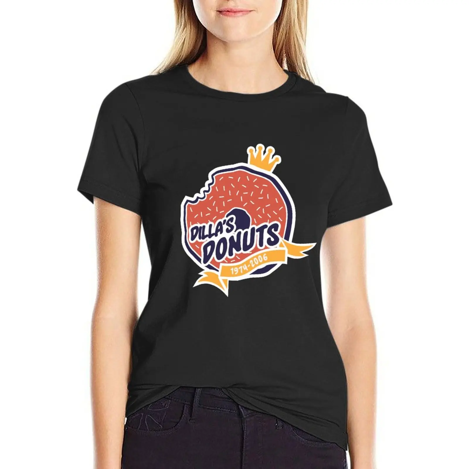 Dilla's Donut T-Shirt Blouse tees Summer Women's clothing