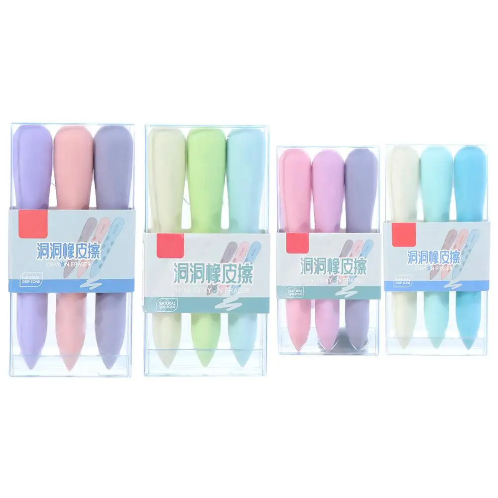 Durable Correction Supplies Students Stationery Pen Shape Children Traceless Eraser Pencil Eraser Hole Eraser Dustless Eraser