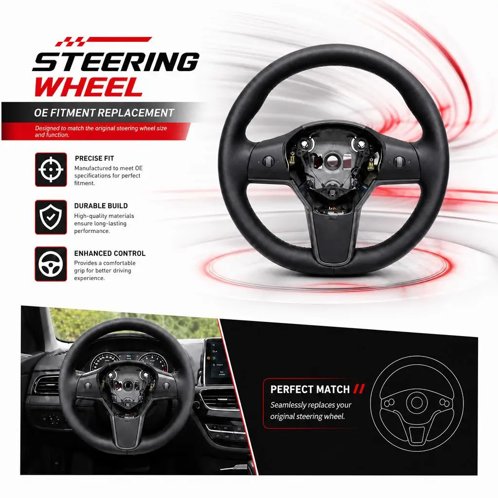 For Tesla Model 3 Y 2017-2024 Heated Steering Wheel Replacement Premium Alloy Magnesium Leather Grip Upgrade Interior Parts for Sedan Coupe SUV