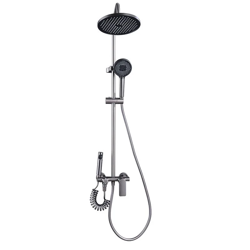 

New shower set Pure copper four-speed main bathroom shower set Electroplating color