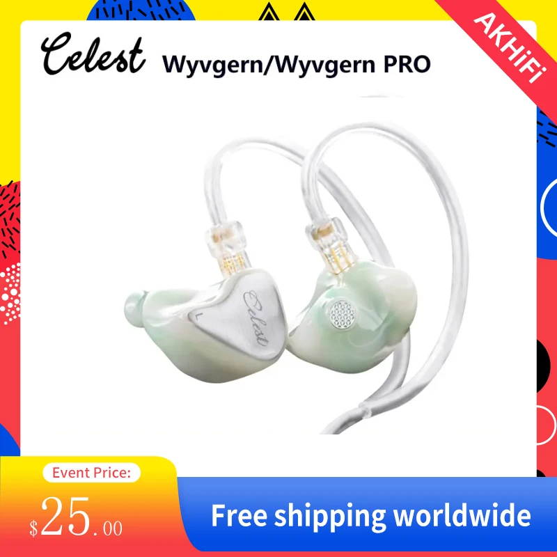 

Celest Wyvgern WyvgernPRO 10mm Diameter LCP Liquid Crystal Ddiaphragm DD In-Ear Monitor Earphones Gaming HIFI DJ Music Headphone