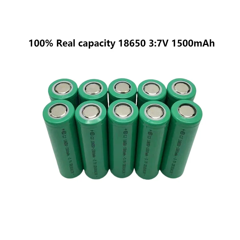 100% Real Capacity 3.7V 1500mAH 18650 Lithium Ion Rechargeable Battery, Suitable for Various Electronic Products