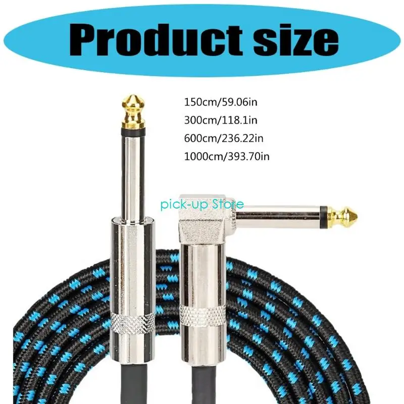 Q5WA Low Noise Guitar To Amplifiers Audios Cord Reinforced Stress Relief Design 6.35mm Plugs For Clear Audios Transfer