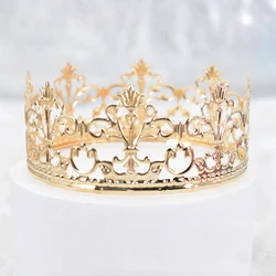 Gold Silver Crown Cake Topper Ornament for Kids Girl Princess Happy Birthday Party Decoration Baby Shower Wedding Cake Supplies