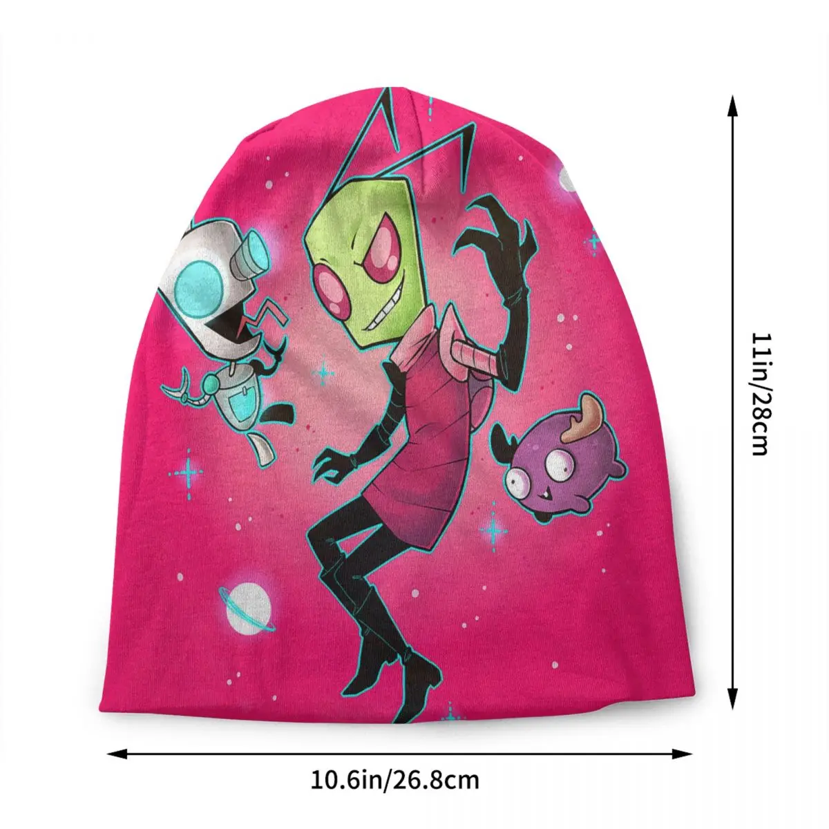 Custom I-Invaders Z-Zims Cartoons Funny Skullies Beanies Caps Men Women Winter Warm Knitting Hat Adult Hot Movie Bonnet Hats