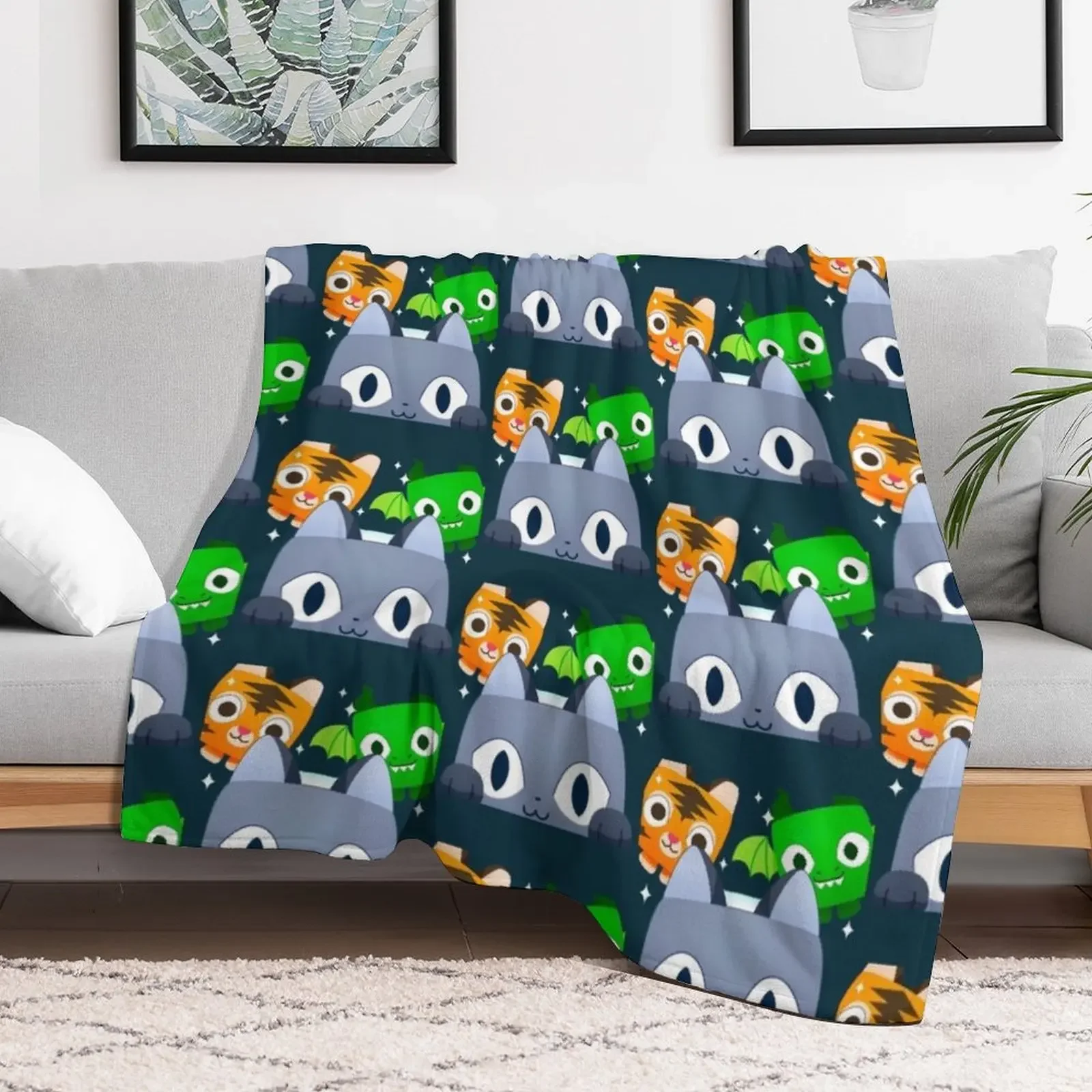pet simulator x (2) Throw Blanket Luxurious Soft Fuzzy Blanket for Sofa Bed