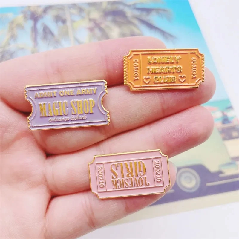 

Creative Vintage Badges Colourful Stamp Brooch Cartoon Letter Sticky Badge Clothes Backpack Accessory Jewellery Pins