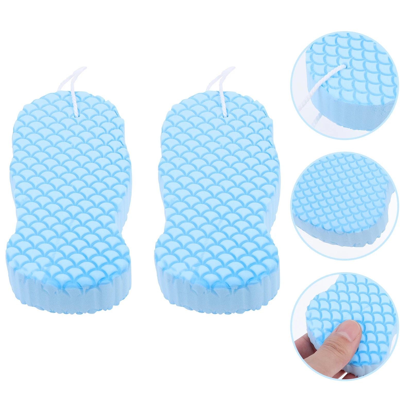 

2 Pcs Bath Scrubber for Body Baby Sponge Dead Sea Shower Skin Brush Bathing Supplies Blue Exfoliating Sponges