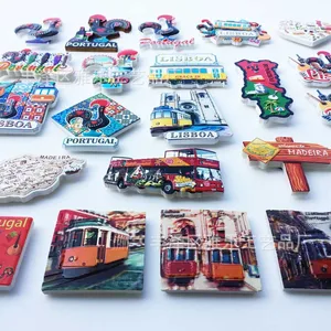 مغناطيس ثلاجة رمز المناظر الطبيعية في البرتغال ، مغناطيس ثلاجة للهدايا التذكارية للسياحة ، البرتغال ، لشبونة ,,, الترام ، الديك ، ديكور المنزل أعلى 6 مبيعات الديك البرتغالي للوقت - رقم 6