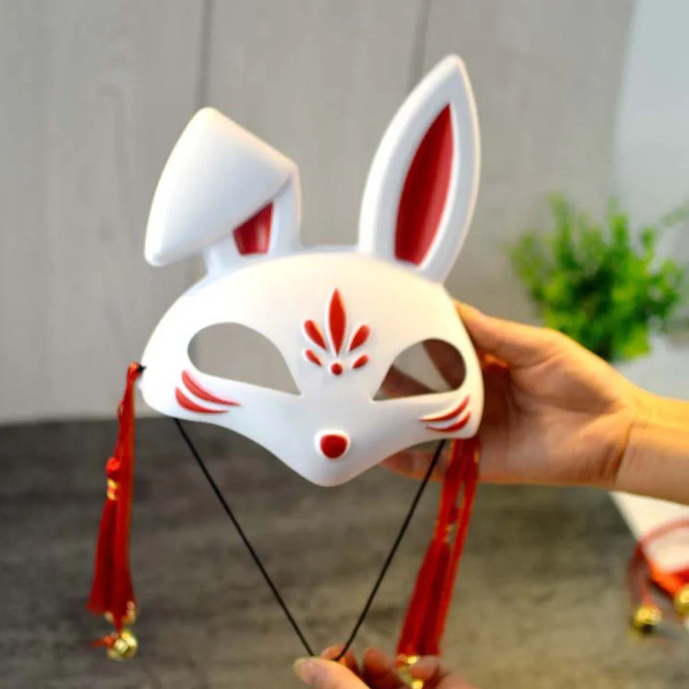 Cosplay Plastic Rabbit Full Face Headwear Japanese Anime Cosplay Mask Party Mask Props Rabbit Mask Party Props