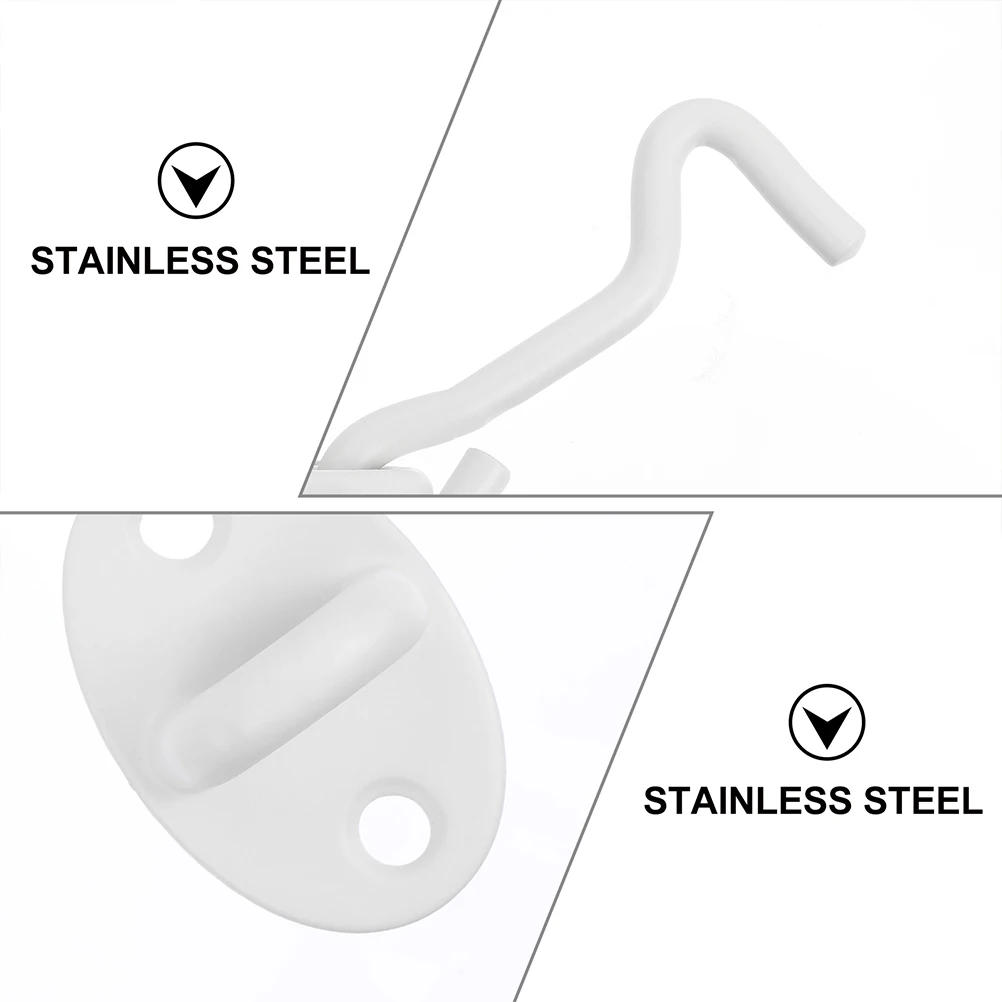 

4pcs White 3-Inch Stainless Steel Window Hooks Windproof Door Latches Durable Barn Door Locks Eye Latch Suitable Windows Doors