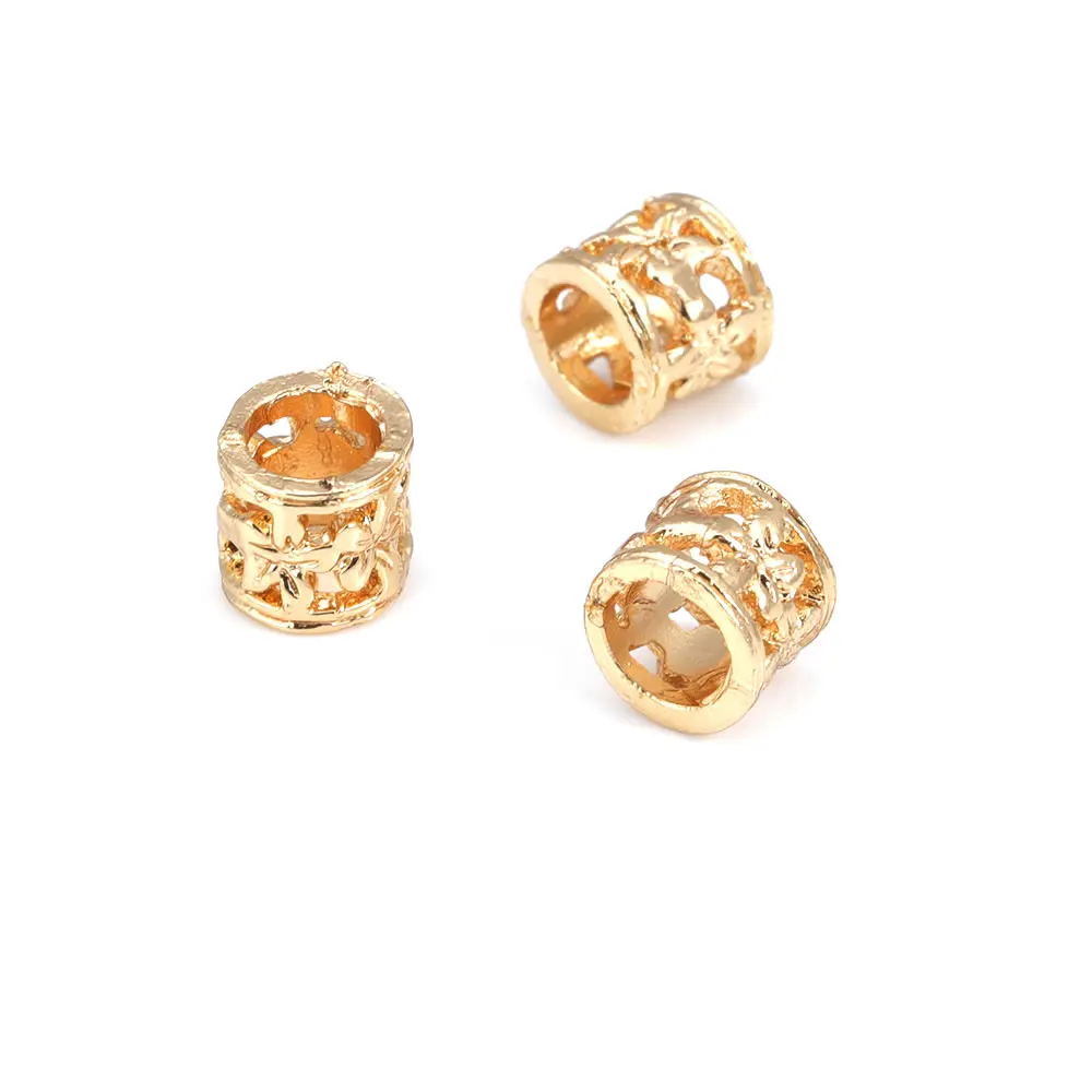 18K Gold Color Brass Square Cylinder Heart Irregular Spacer Beads Bracelet Beads Jewelry Making Supplies Findings Accessories