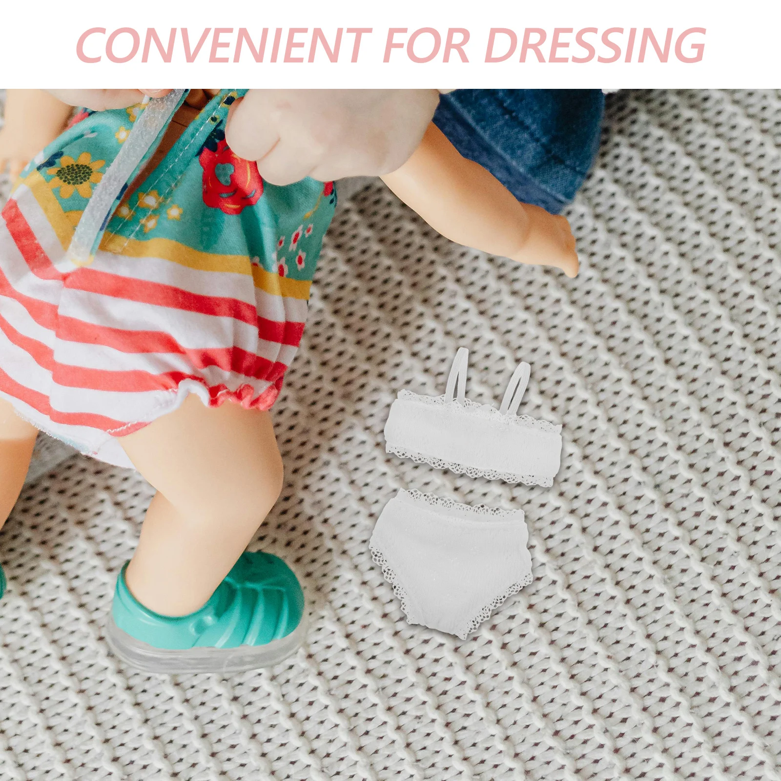 1 ensemble 1 ensemble de sous-vêtements en dentelle tissu élastique vêtements réalistes lavables enfants semblant jouer Styles polyvalents matériau extensible