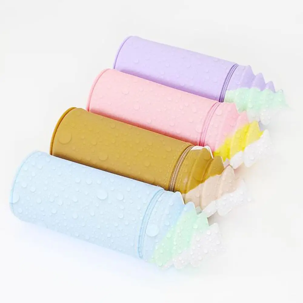 

Practical Suction Cup Pen Holder Cute Silicone Ice Cream Pencil Bag Multi-purpose High Capacity Stationery Organizer Case School