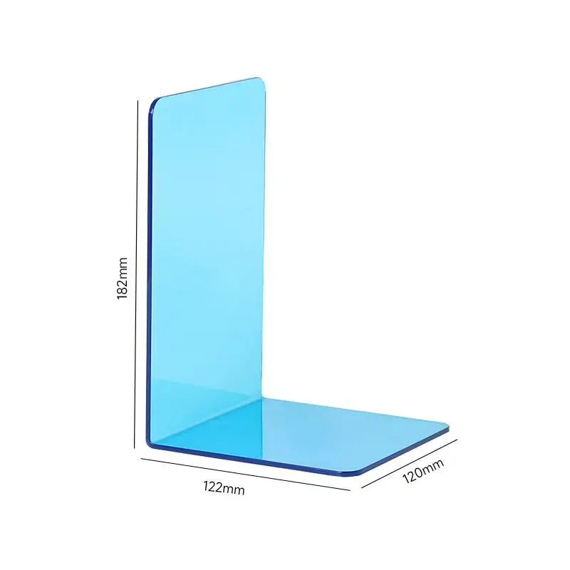 2/4PCS Acrylic Book Ends for Shelves/Desk,Heavy Duty Color Book Holders, Office Home Book Stopper for Book,Video Games,CDs