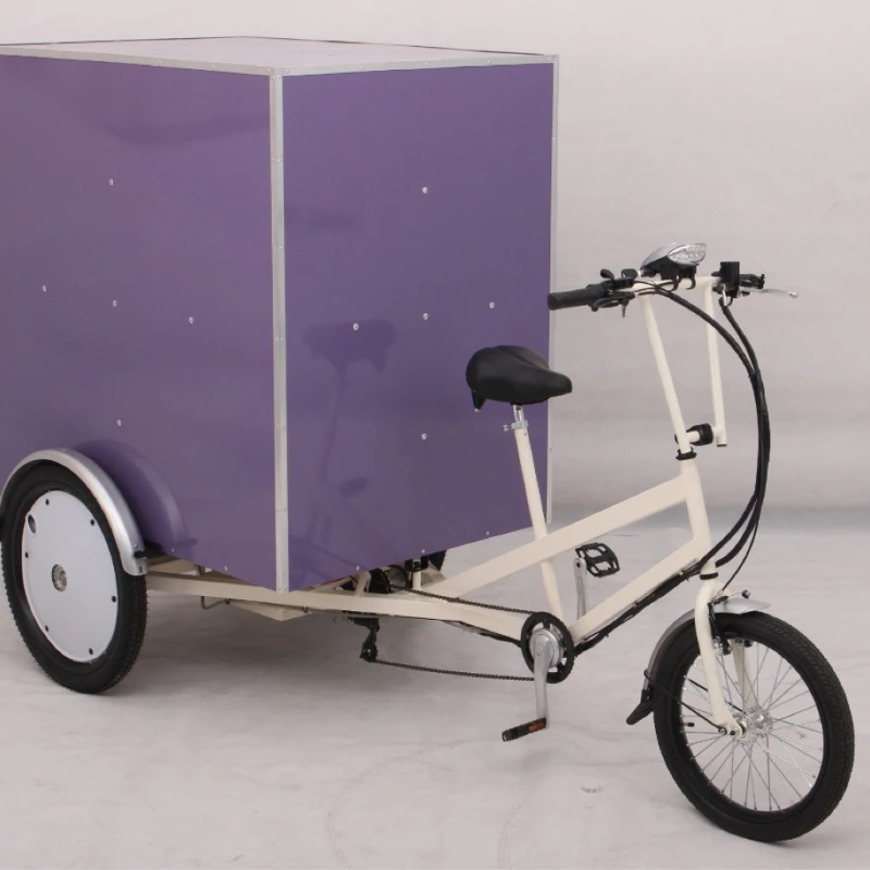 

Truck express pulling goods and delivering electric tricycle with cargo box