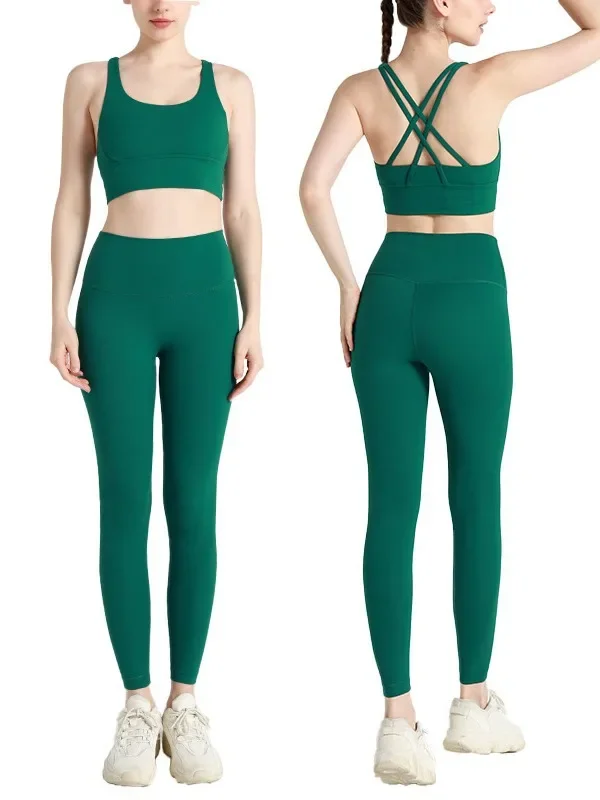 2 Piece Yoga Clothes Women's Tracksuit Athletic Wear Pilates Fitness Suit Gym Workout Push Up Impact Sports Bra Leggings Suit