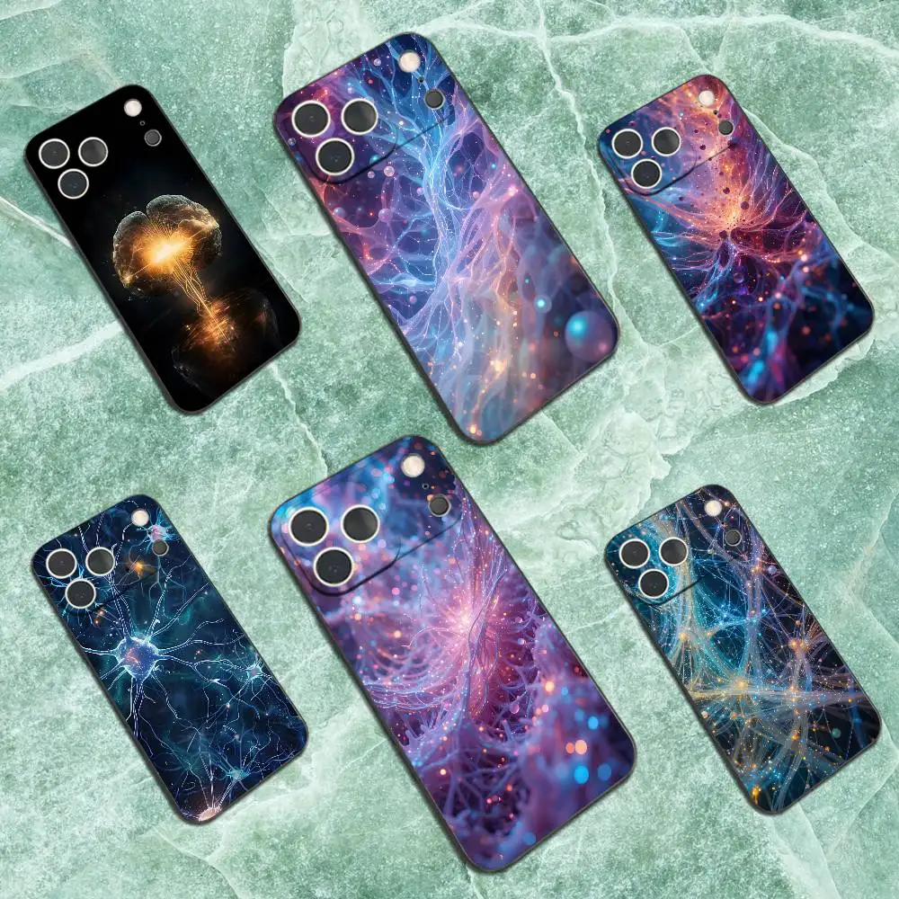 

Phantasy Painting Art Brain Case For iPhone 17,16,15,14,13,12,11 Plus,Pro Max,XS,X,XR,SE,Mini,8,7,Soft Silicone Black Cover