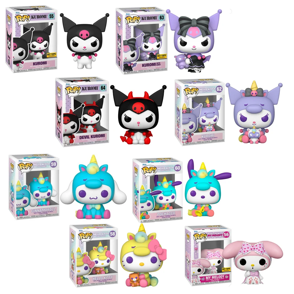 Funko pop KUROMI #55#62#63#64 POCHACCO#60 CINNAMOROLL #59 Vinyl Figure Doll Model Toys