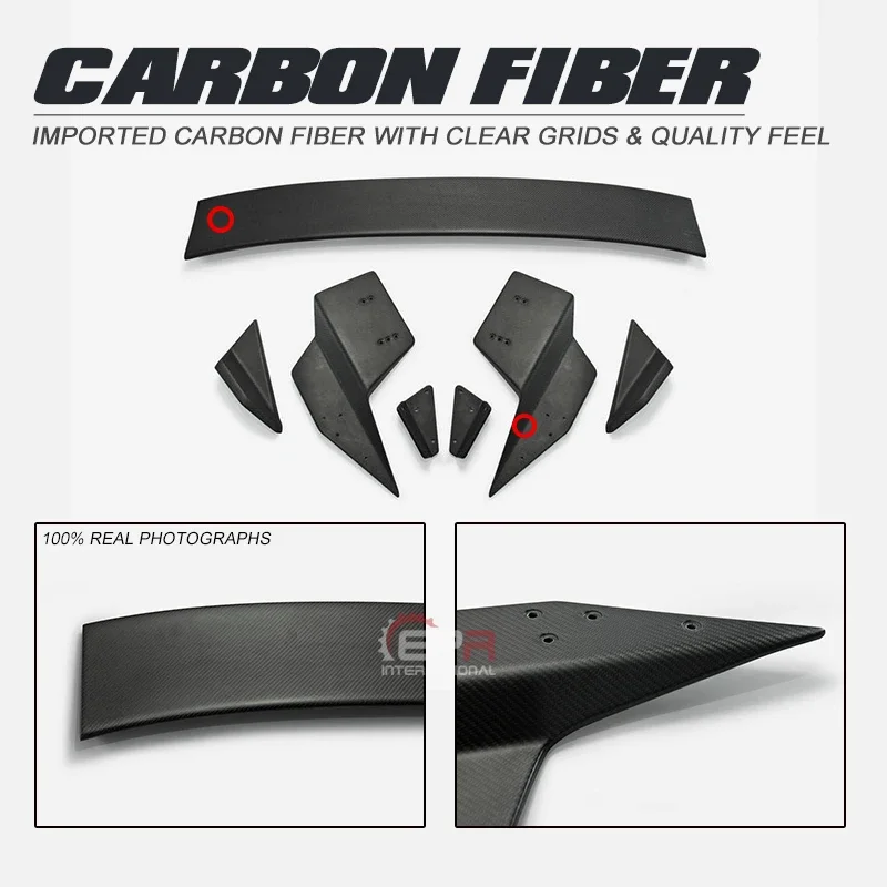مجموعات خارجية سبويلر صندوق السيارة من ألياف الكربون غير اللامعة لـ 17 فصاعدًا من النوع المدني R FK8 M الجناح الخلفي #6