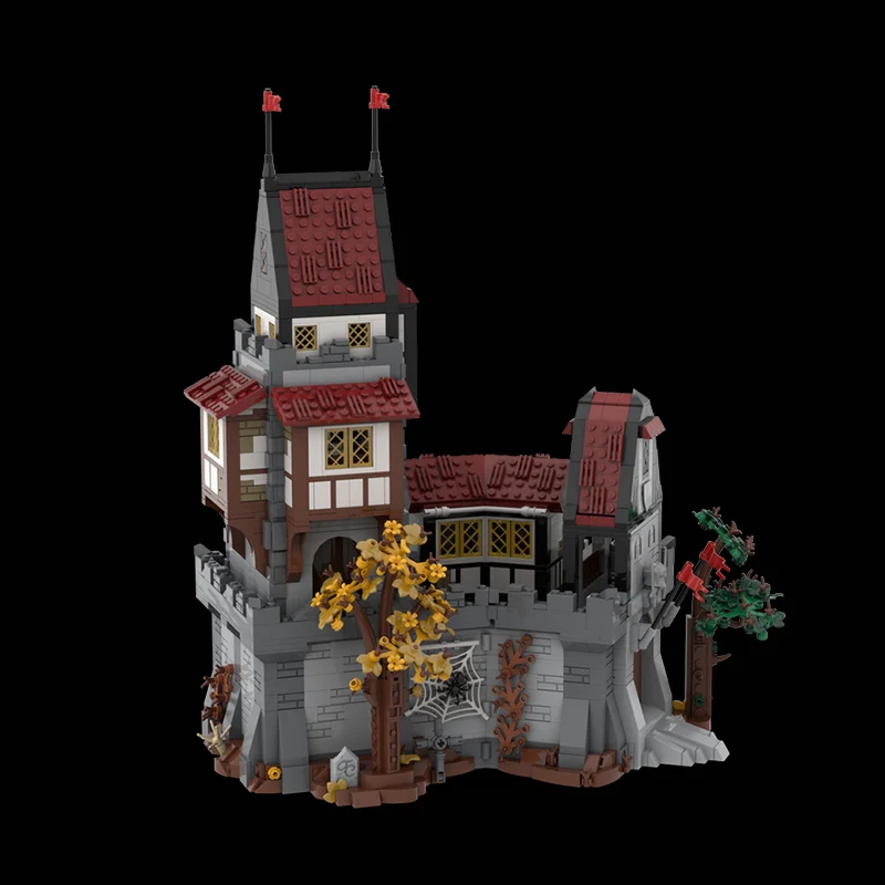 Medieval Castle Model MOC Building Bricks Forest Rock House Modular Technology Gifts Holiday Assemble Children Toys Suit
