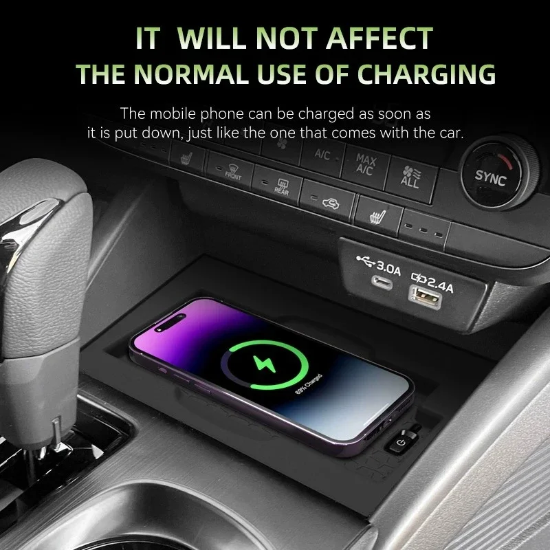 スバル・アウトバック2026用、センターコンソールに取り付けるワイヤレス充電パッド、シリコン製滑り止め収納マット、内装改造用アクセサリー。