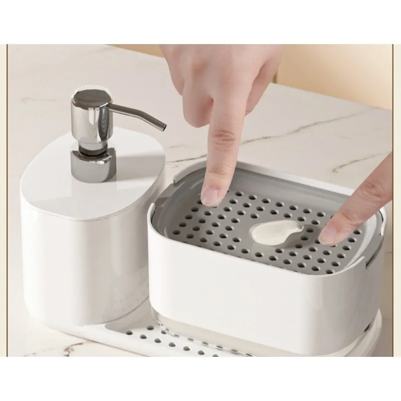 Kitchen Countertop Dish Soap Dispenser Box Wash Basin Hand Soap Dispenser Box Press Soap Dispenser Kitchen Storage Rack