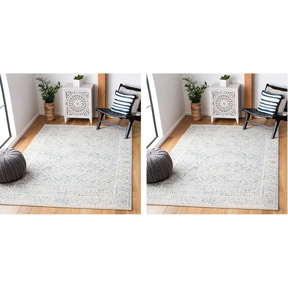 Large Area Rug - 12' X 15', Distressed Design, Non-Shedding, Easy Care, for High Traffic Areas in Living Room, Bedroom, Rugs